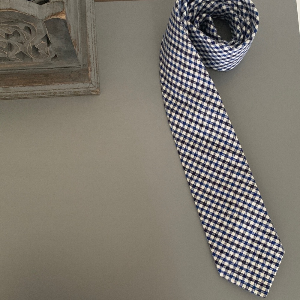 TOMMY HILFIGER Classic Blue and White Gingham Men’s Tie